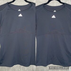 Set of 2 adidas Athletic Short Sleeve Activewear Black Tops Size Medium & Large